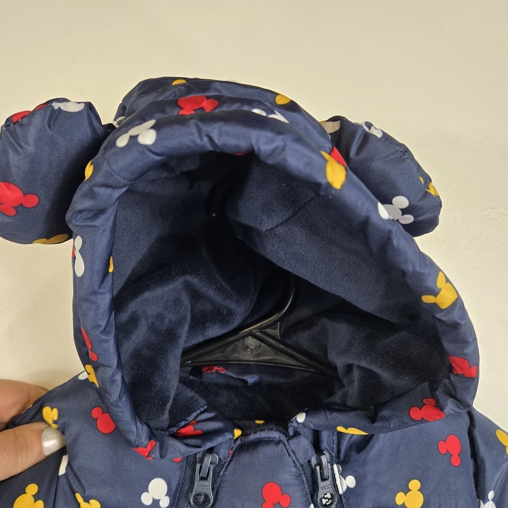 Disney Baby Mickey Mouse Size 9-12 Months Navy Blue Hooded Snow Suit - Picture 13 of 13